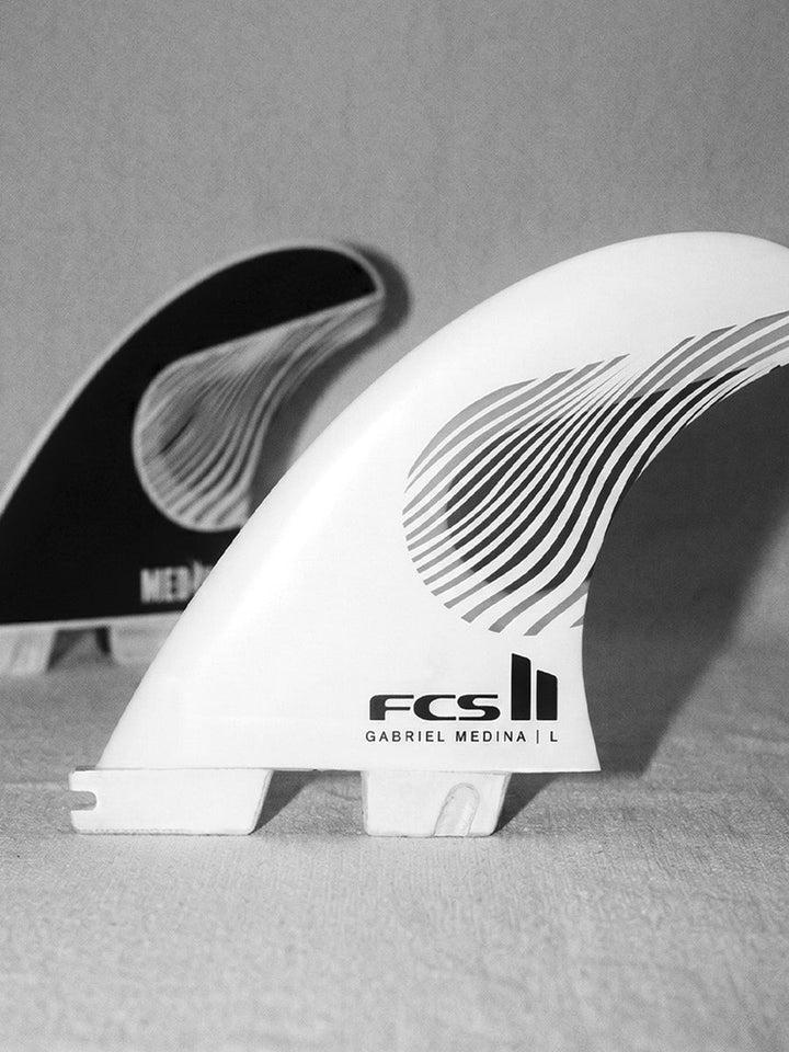 FCS II Gabriel Medina PC Tri Fins - Black/White – Lost Surfboards